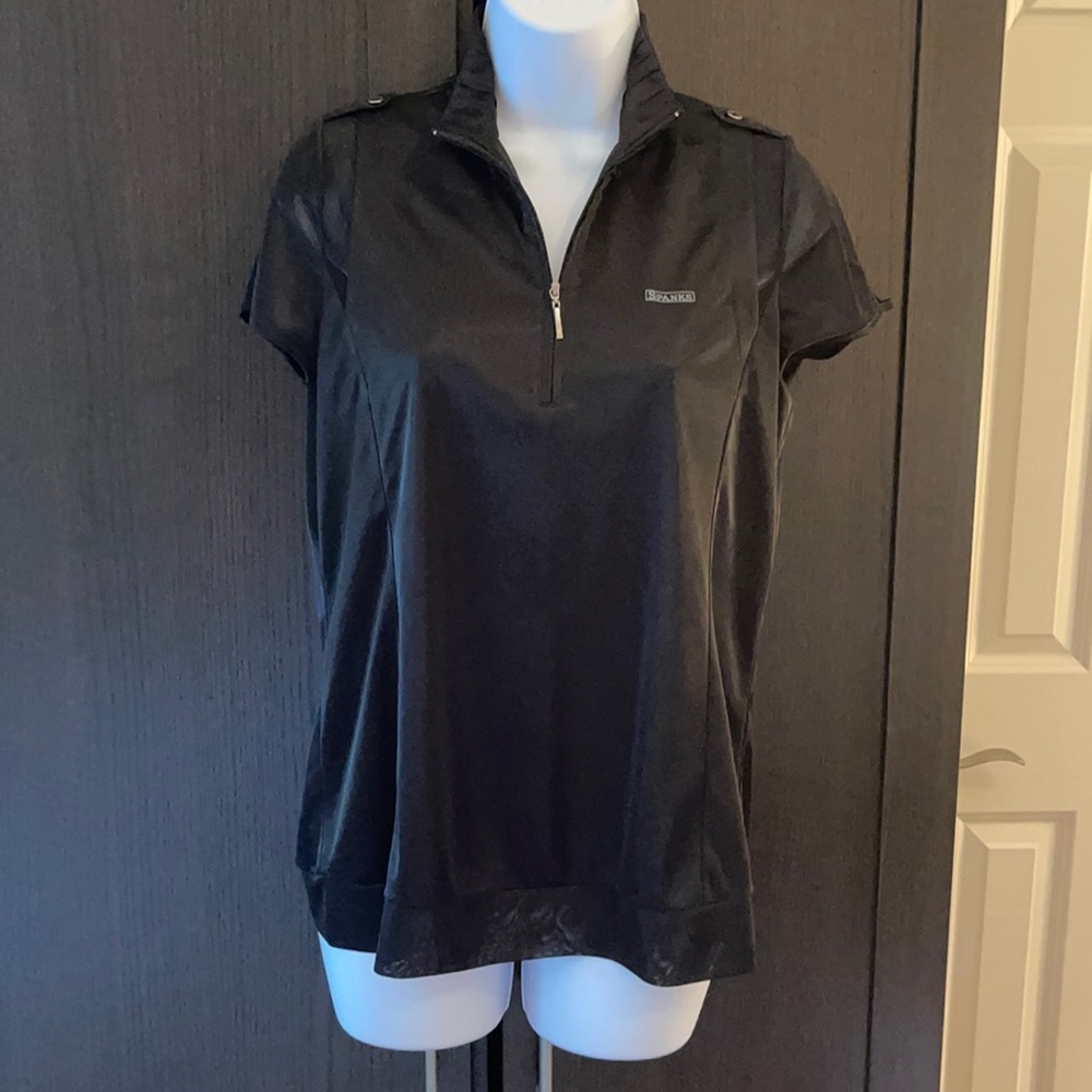 Breathable Black Golf Shirt by Spanks Sm